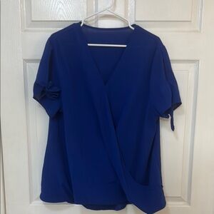 Royal Blue Wrap Blouse